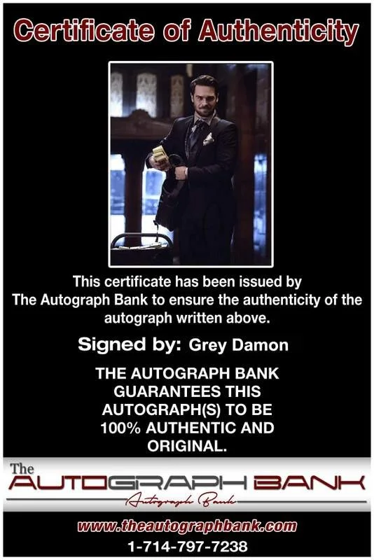 Grey Damon — Grey Damon signed celebrity 8x10 photo W/Cert Autograph 0240, изображение 2