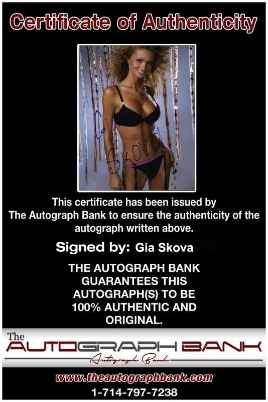 Gia Skova — Gia Skova signed celebrity 8x10 photo W/Cert Autograph 0222, изображение 2