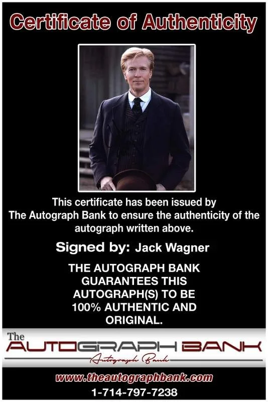Jack Wagner — Jack Wagner signed celebrity 8x10 photo W/Cert Autograph 0258, изображение 2