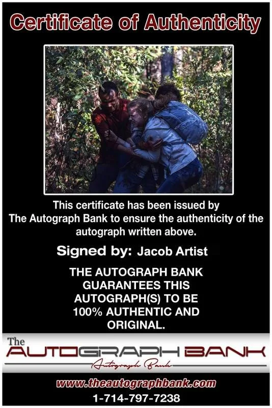 Jacob Artist — Jacob Artist signed celebrity 8x10 photo W/Cert Autograph 0262, image 2