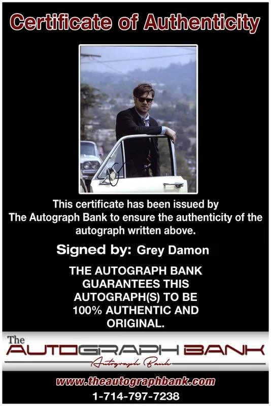 Grey Damon — Grey Damon signed celebrity 8x10 photo W/Cert Autograph 0241, изображение 2