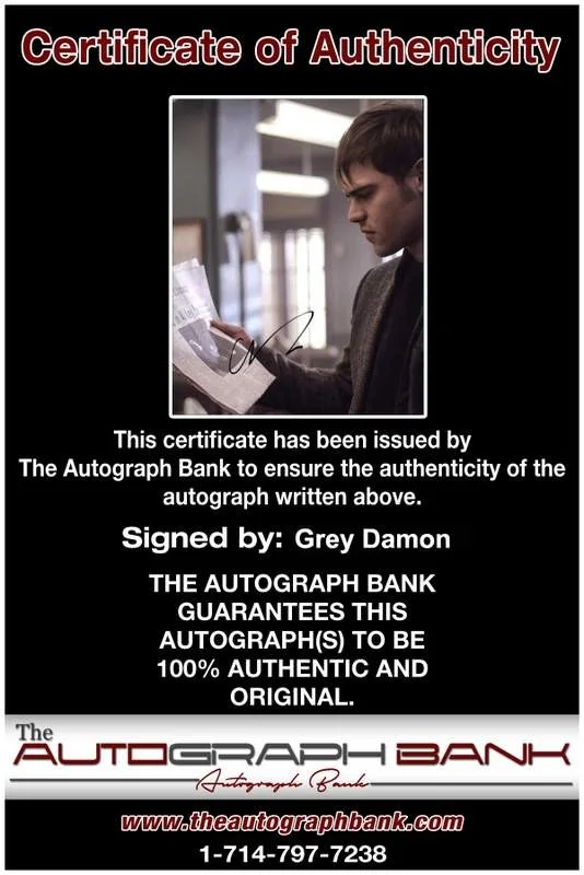 Grey Damon — Grey Damon signed celebrity 8x10 photo W/Cert Autograph 0235, изображение 2