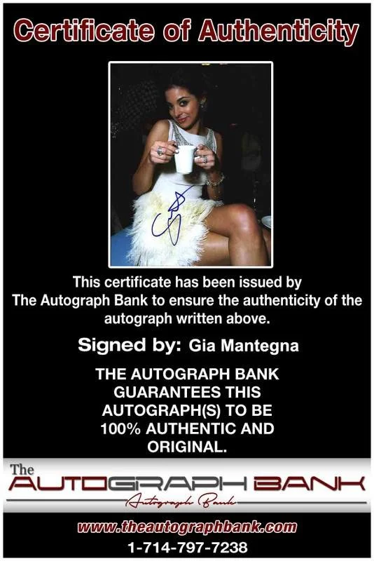 Gia Mantegna — Gia Mantegna signed celebrity 8x10 photo W/Cert Autograph 0137, image 2