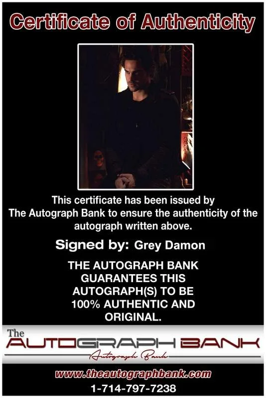 Grey Damon — Grey Damon signed celebrity 8x10 photo W/Cert Autograph 0236, image 2
