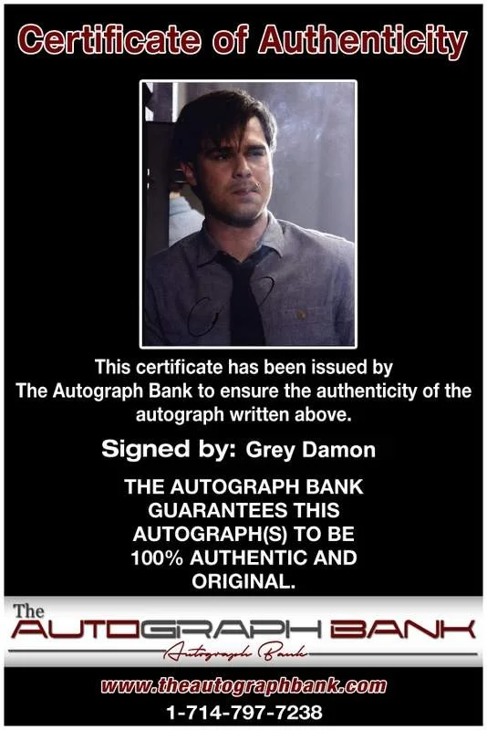 Grey Damon — Grey Damon signed celebrity 8x10 photo W/Cert Autograph 0237, изображение 2