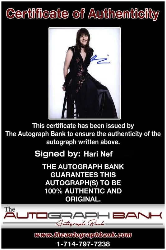 Hari Nef — Hari Nef signed celebrity 8x10 photo W/Cert Autograph 0006, image 2