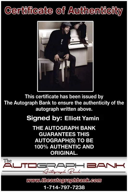 Elliott Yamin — Elliott Yamin signed celebrity 8x10 photo W/Cert Autograph 0190, image 2