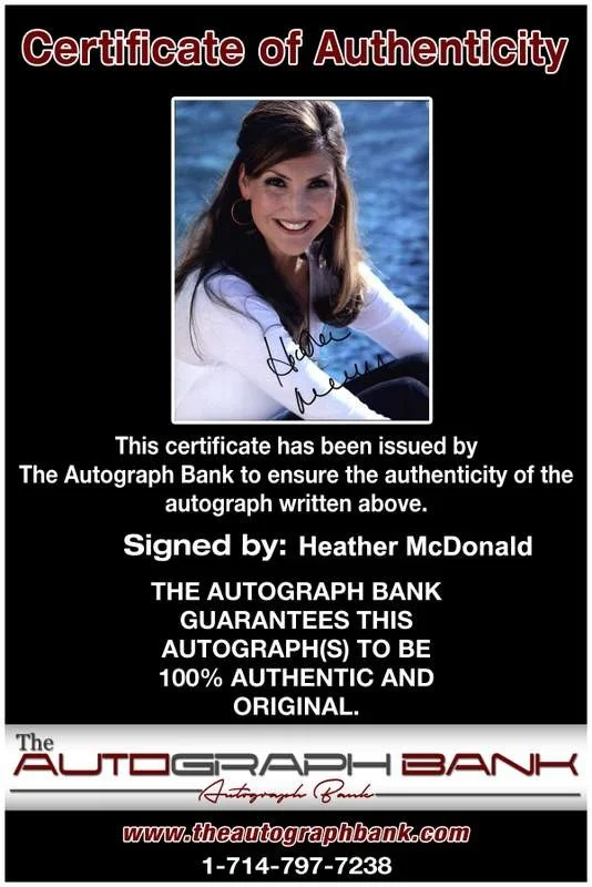 Heather Mcdonald — Heather Mcdonald signed celebrity 8x10 photo W/Cert Autograph 0246, изображение 2