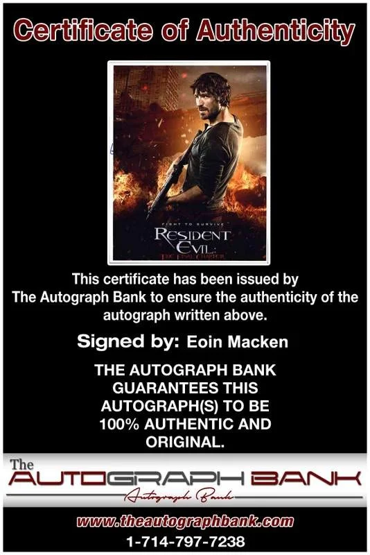 Eoin Macken — Eoin Macken signed celebrity 8x10 photo W/Cert Autograph 0123, image 2