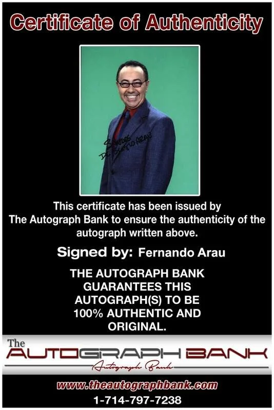 Fernando Arau — Fernando Arau signed celebrity 8x10 photo W/Cert Autograph 0212, изображение 2
