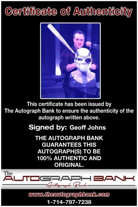 Geoff Johns — Geoff Johns signed celebrity 8x10 photo W/Cert Autograph 0128, изображение 2