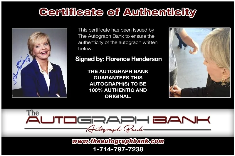 Florence Henderson — Florence Henderson authentic signed 8x10 photo |CERT Autographed 132716a1, изображение 2