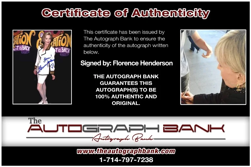Florence Henderson — Florence Henderson authentic signed 8x10 photo |CERT Autographed 132716e1, image 2