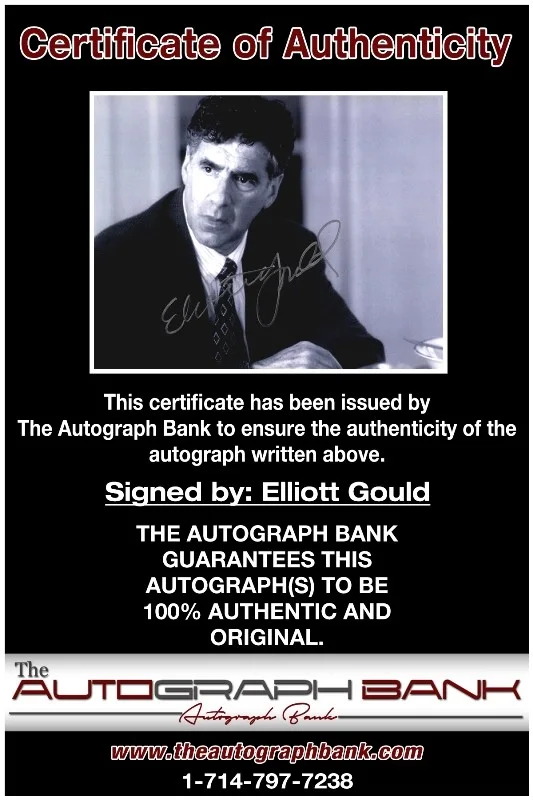 Elliot Gould — Elliot Gould authentic signed celebrity 8x10 photo W/Cert Autographed 132716d1, изображение 2
