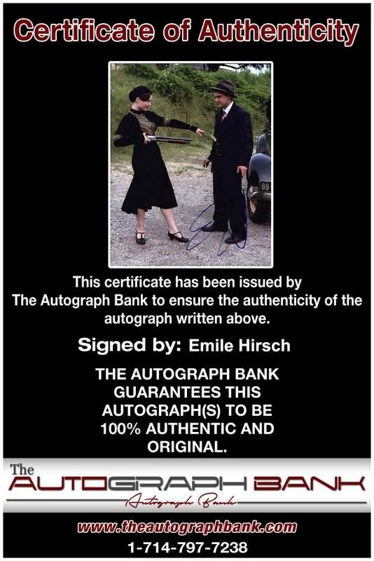 Emile Hirsch — Emile Hirsch signed celebrity 8x10 photo W/Cert Autograph 0194, изображение 2