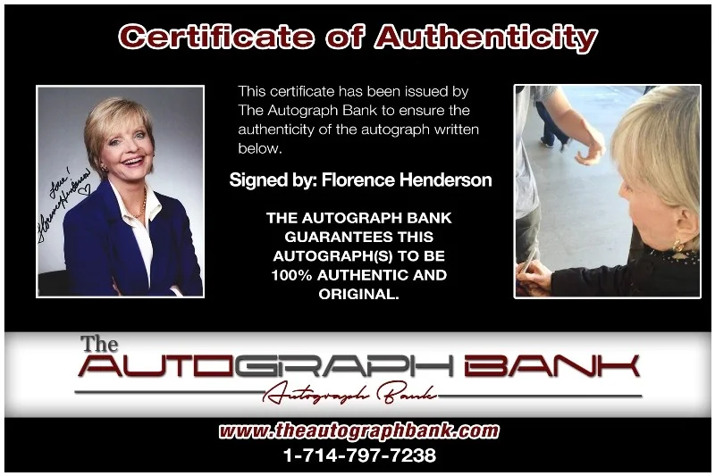 Florence Henderson — Florence Henderson authentic signed 8x10 photo |CERT Autographed 132716b1, изображение 2