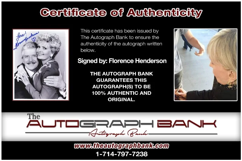Florence Henderson — Florence Henderson authentic signed 8x10 photo |CERT Autographed 132716d1, изображение 2
