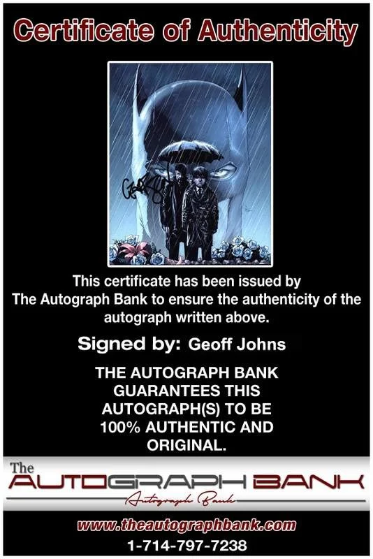 Geoff Johns — Geoff Johns signed celebrity 8x10 photo W/Cert Autograph 0216, image 2