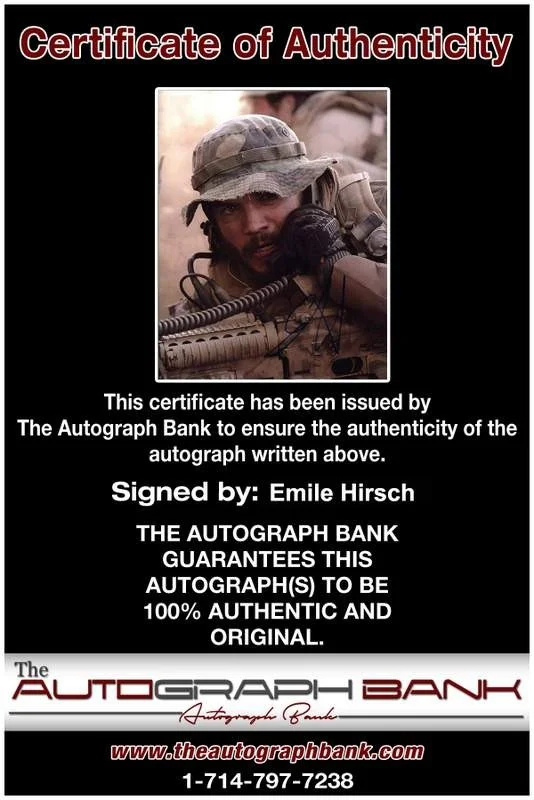 Emile Hirsch — Emile Hirsch signed celebrity 8x10 photo W/Cert Autograph 0192, изображение 2