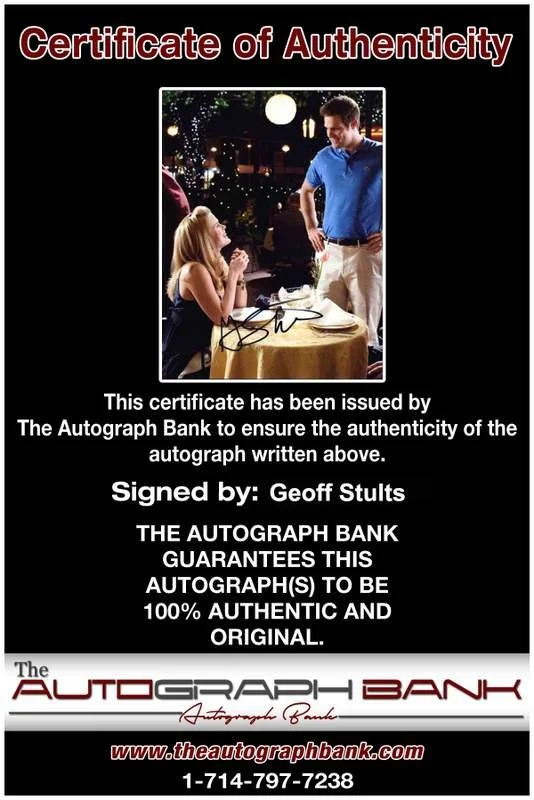 Geoff Stults — Geoff Stults signed celebrity 8x10 photo W/Cert Autograph 0129, image 2