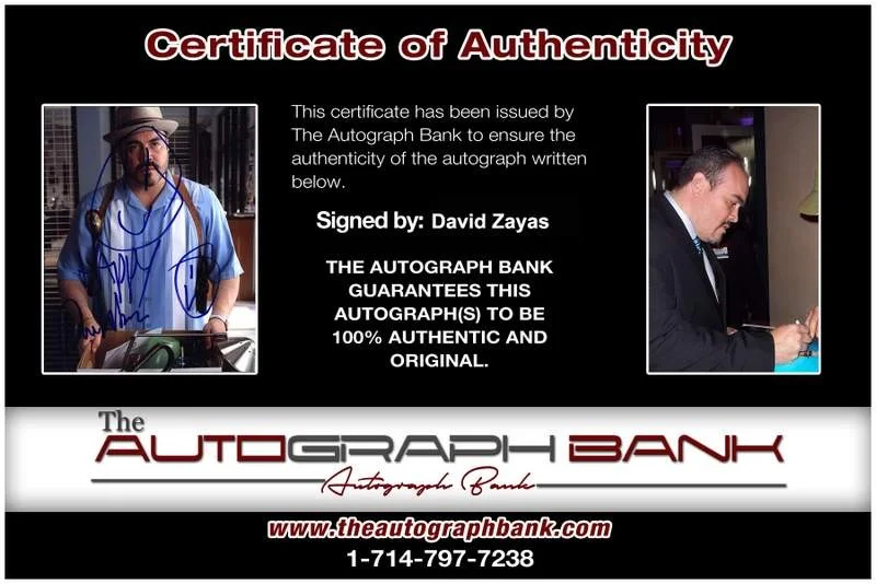 David Zayas — David Zayas signed celebrity 8x10 photo W/Cert Autograph 0146, изображение 2