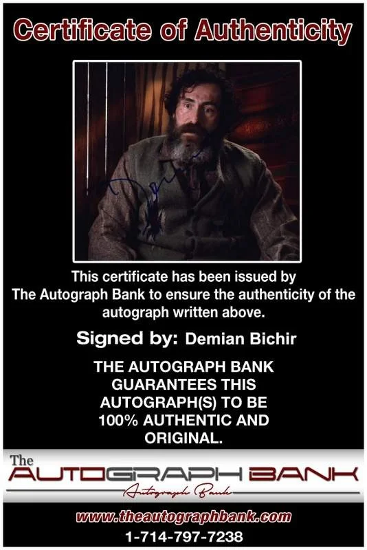 Demian Bichir — Demian Bichir signed celebrity 8x10 photo W/Cert Autograph 0148, изображение 2