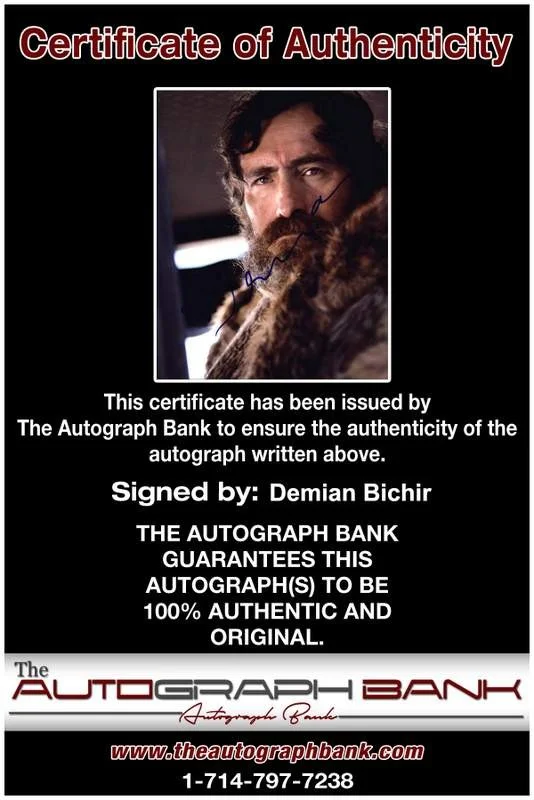 Demian Bichir — Demian Bichir signed celebrity 8x10 photo W/Cert Autograph 0149, image 2
