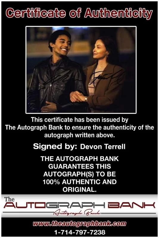 Devon Terrell — Devon Terrell signed celebrity 8x10 photo W/Cert Autograph 0003, image 2