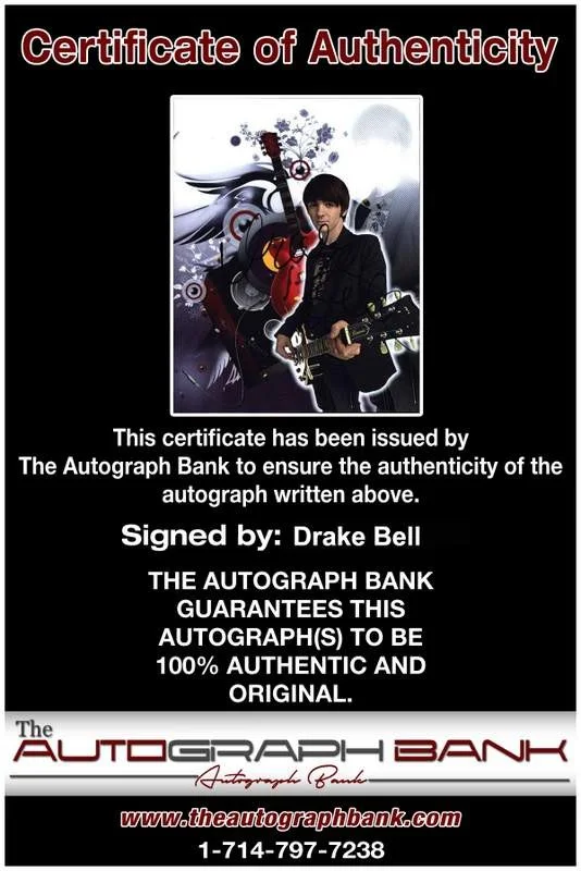 Drake Bell — Drake Bell signed celebrity 8x10 photo W/Cert Autograph 0164, image 2