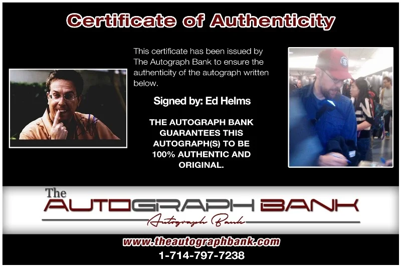 Ed Helms — Ed Helms authentic signed celebrity 8x10 photo W/Cert Autographed 132716b1, изображение 2