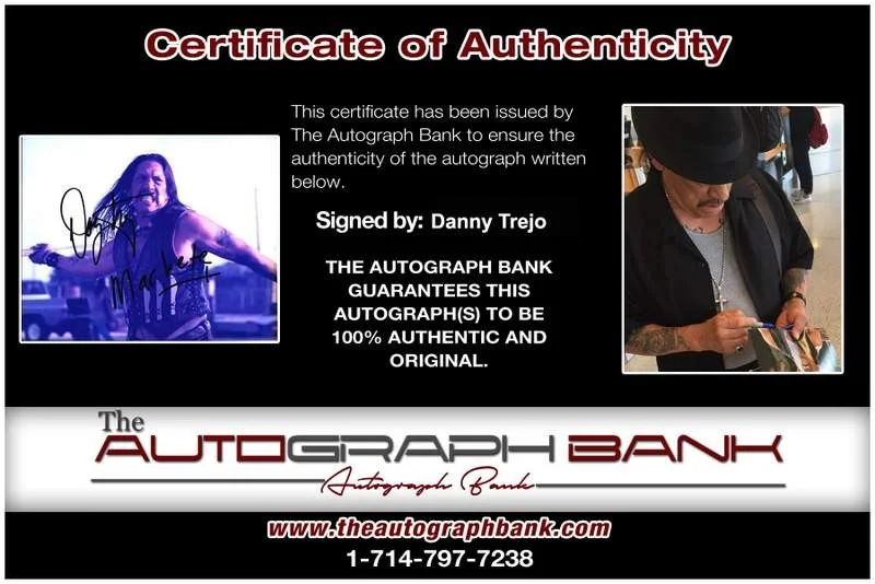 Danny Trejo — Danny Trejo signed celebrity 8x10 photo W/Certificate (Y25), изображение 2