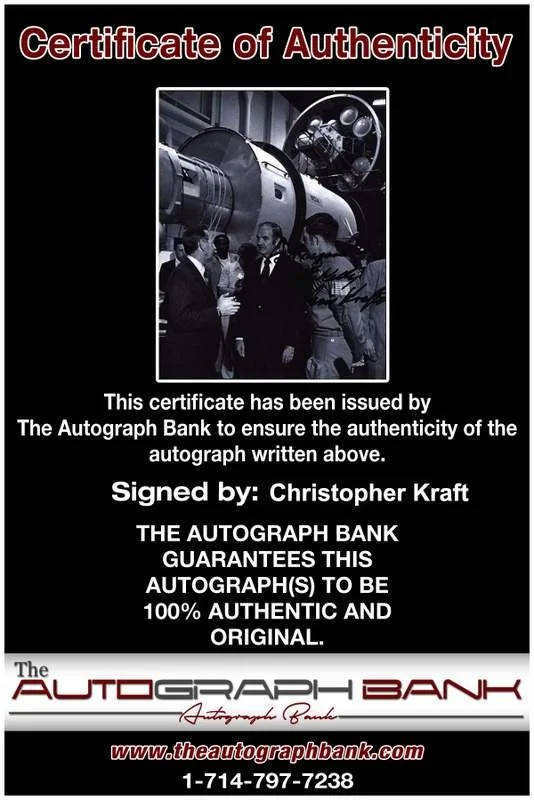 Chris Kraft — Christopher Kraft signed celebrity 8x10 photo W/Cert Autograph 0107, image 2