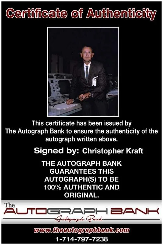Chris Kraft — Christopher Kraft signed celebrity 8x10 photo W/Cert Autograph 0106, image 2