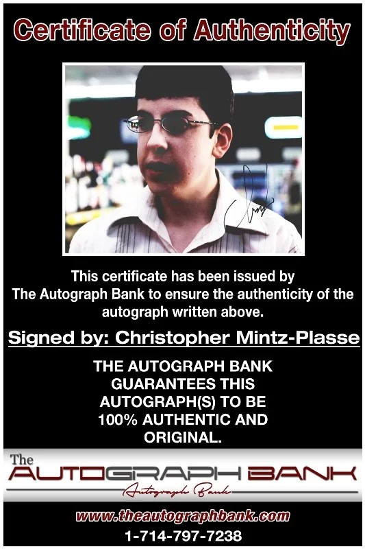 Christopher Mintz — Christopher Mintz Plasse authentic signed 8x10 photo |CERT Autographed 132716a1, изображение 2