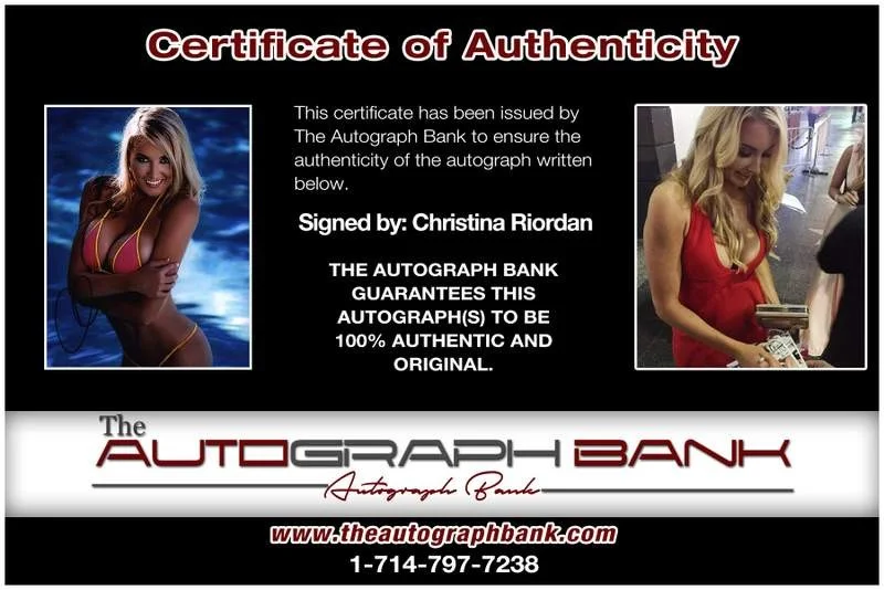 Christina Riordan — Christina Riordan authentic signed model 8x10 photo W/Cert Autographed A0013, image 2
