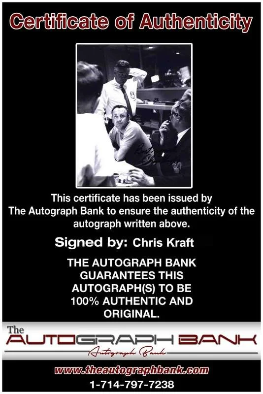 Chris Kraft — Chris Kraft signed celebrity 8x10 photo W/Cert Autograph 0081, изображение 2