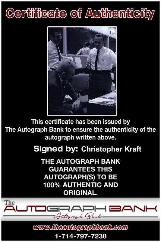 Chris Kraft — Christopher Kraft signed celebrity 8x10 photo W/Cert Autograph 0105, изображение 2