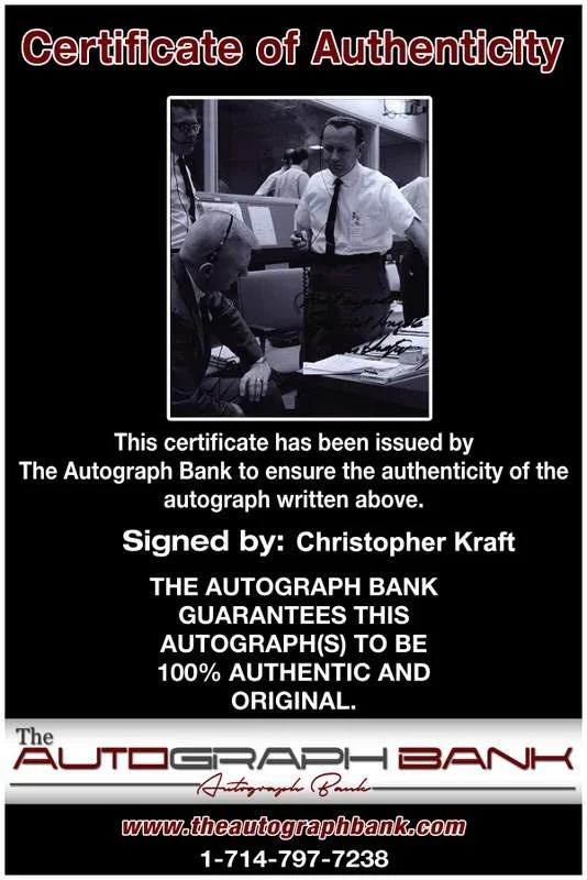 Chris Kraft — Christopher Kraft signed celebrity 8x10 photo W/Cert Autograph 0110, изображение 2