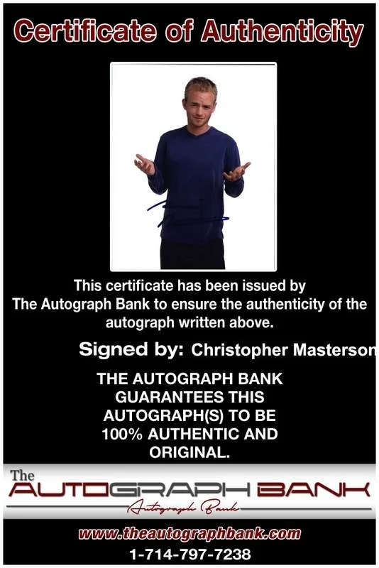 Christopher Masterson — Christopher Masterson signed celebrity 8x10 photo W/Cert Autograph 0112, изображение 2