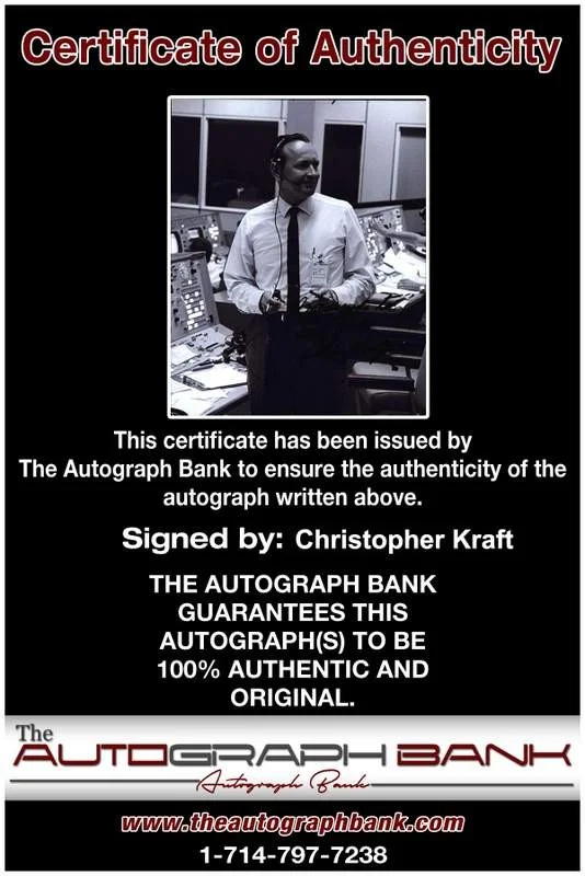 Chris Kraft — Christopher Kraft signed celebrity 8x10 photo W/Cert Autograph 0109, image 2
