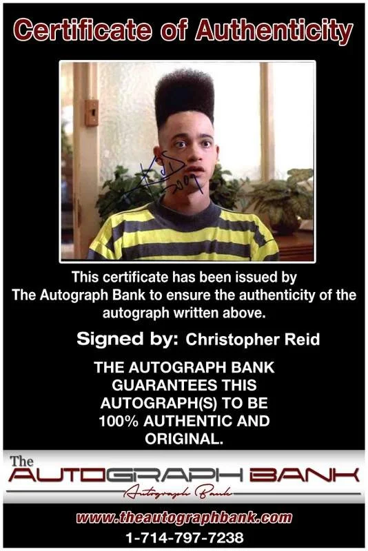 Christopher Reid — Christopher Reid signed celebrity 8x10 photo W/Cert Autograph 0089, изображение 2