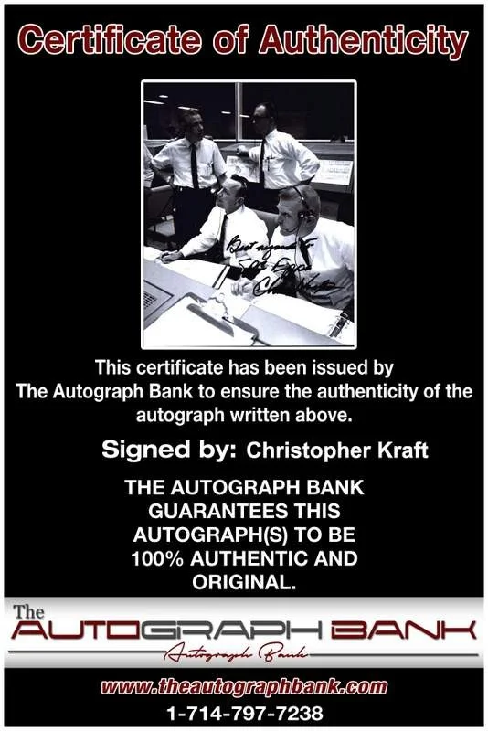 Chris Kraft — Christopher Kraft signed celebrity 8x10 photo W/Cert Autograph 0099, изображение 2