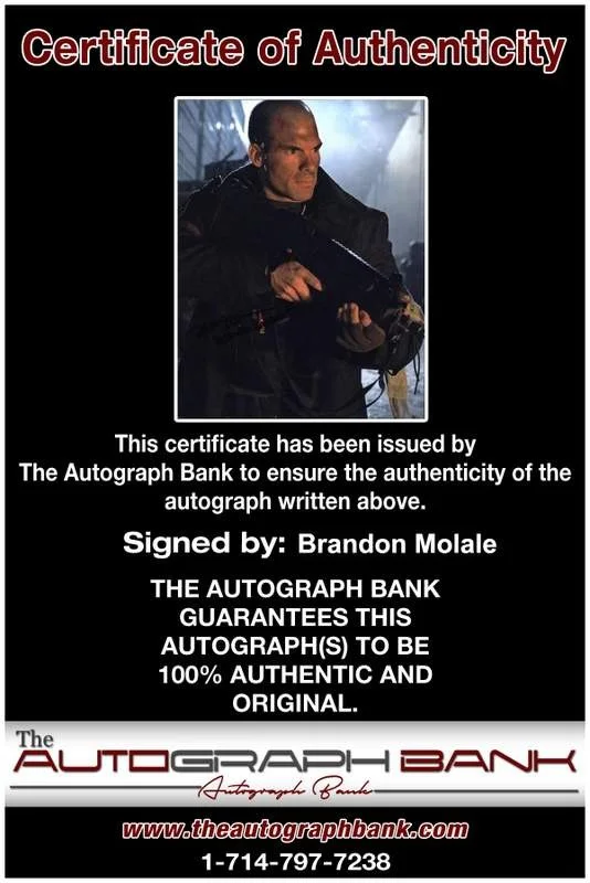 Brandon Molale — Brandon Molale signed celebrity 8x10 photo W/Cert Autograph 0065, изображение 2