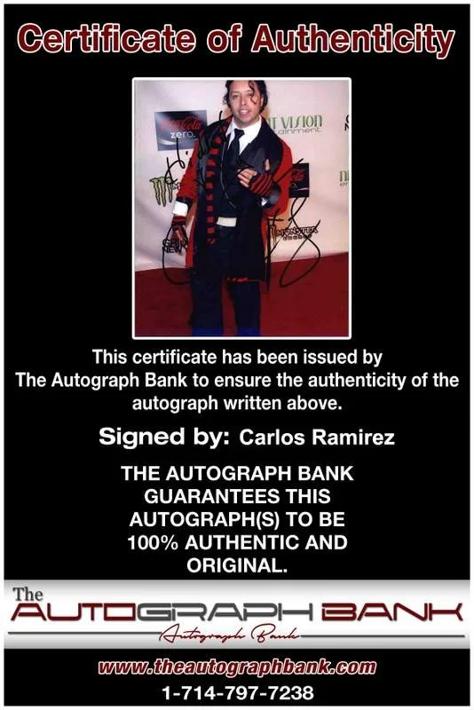 Carlos Ramirez — Carlos Ramirez signed celebrity 8x10 photo W/Cert Autograph 0062, изображение 2