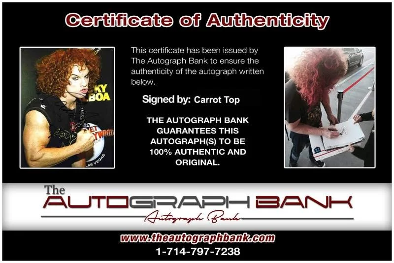 Carrot Top — Carrot Top signed celebrity 8x10 photo W/Cert Autograph 0066, image 2