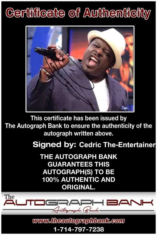 Cedric The-Entertainer — Cedric The-Entertainer signed celebrity 8x10 photo W/Cert Autograph 0069, изображение 2