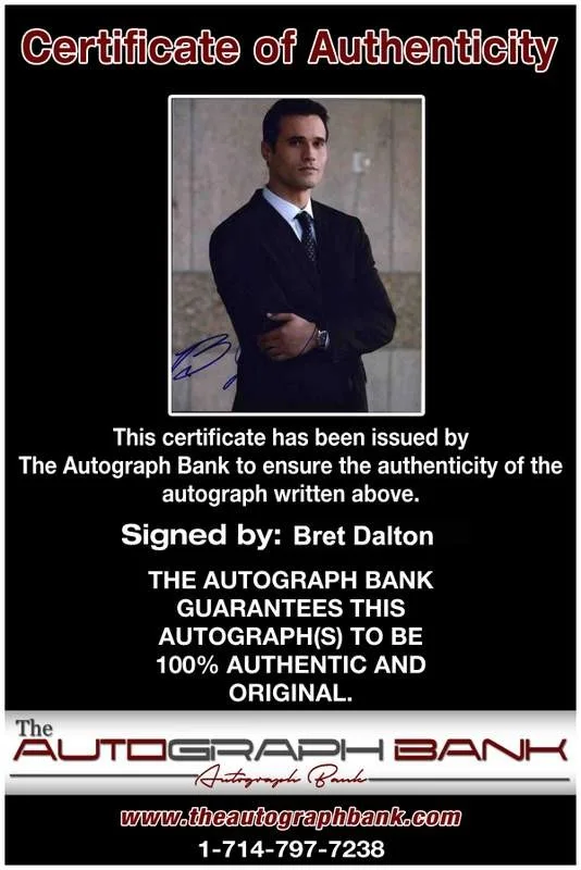 Bret Dalton — Bret Dalton signed celebrity 8x10 photo W/Cert Autograph 0046, изображение 2