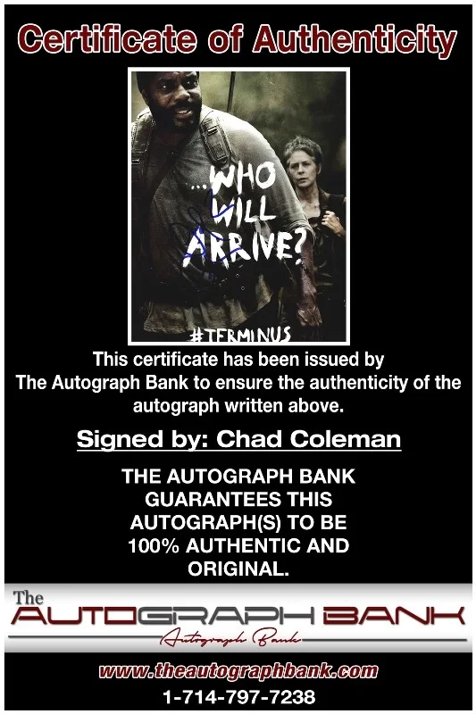 Chad Coleman — Chad Coleman authentic signed celebrity 8x10 photo W/Cert Autographed 132716a1, изображение 2