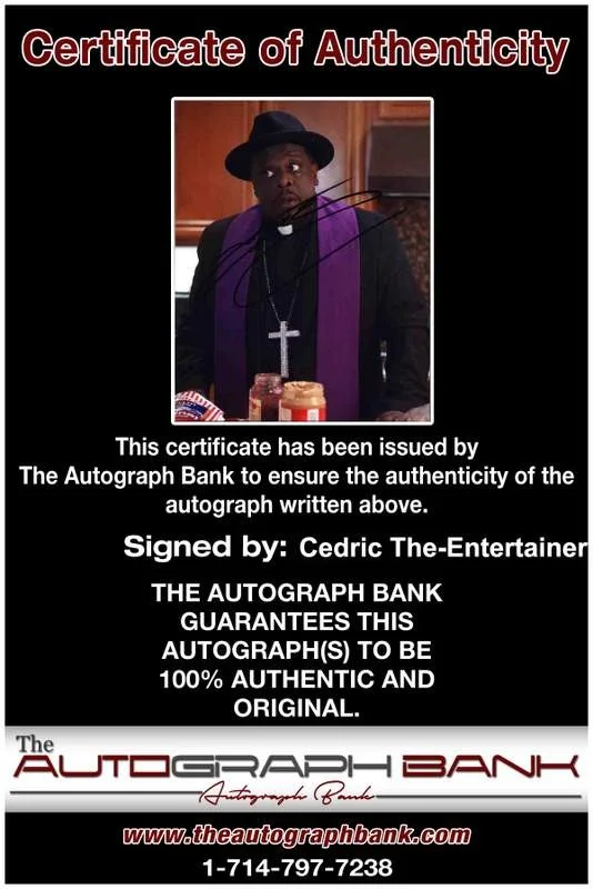 Cedric The-Entertainer — Cedric The-Entertainer signed celebrity 8x10 photo W/Cert Autograph 0070, изображение 2