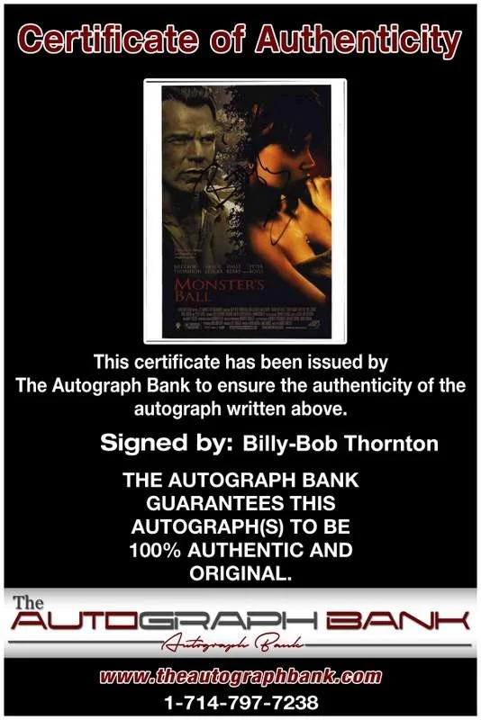 Billy-Bob Thornton — Billy-Bob Thornton signed celebrity 8x10 photo W/Cert Autograph 0030, изображение 2